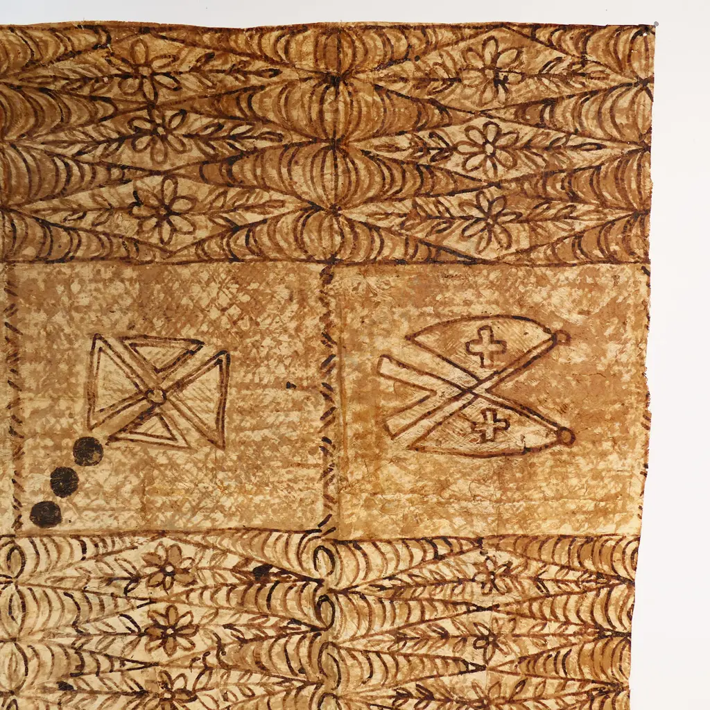 GOOD TAPA CLOTH, 1280 x 1800, some damage commensurate with age Image 1++