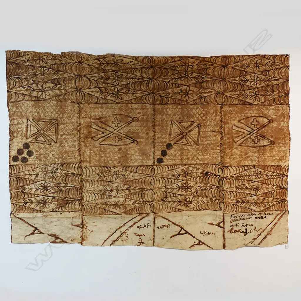 GOOD TAPA CLOTH, 1280 x 1800, some damage commensurate with age Image 1++