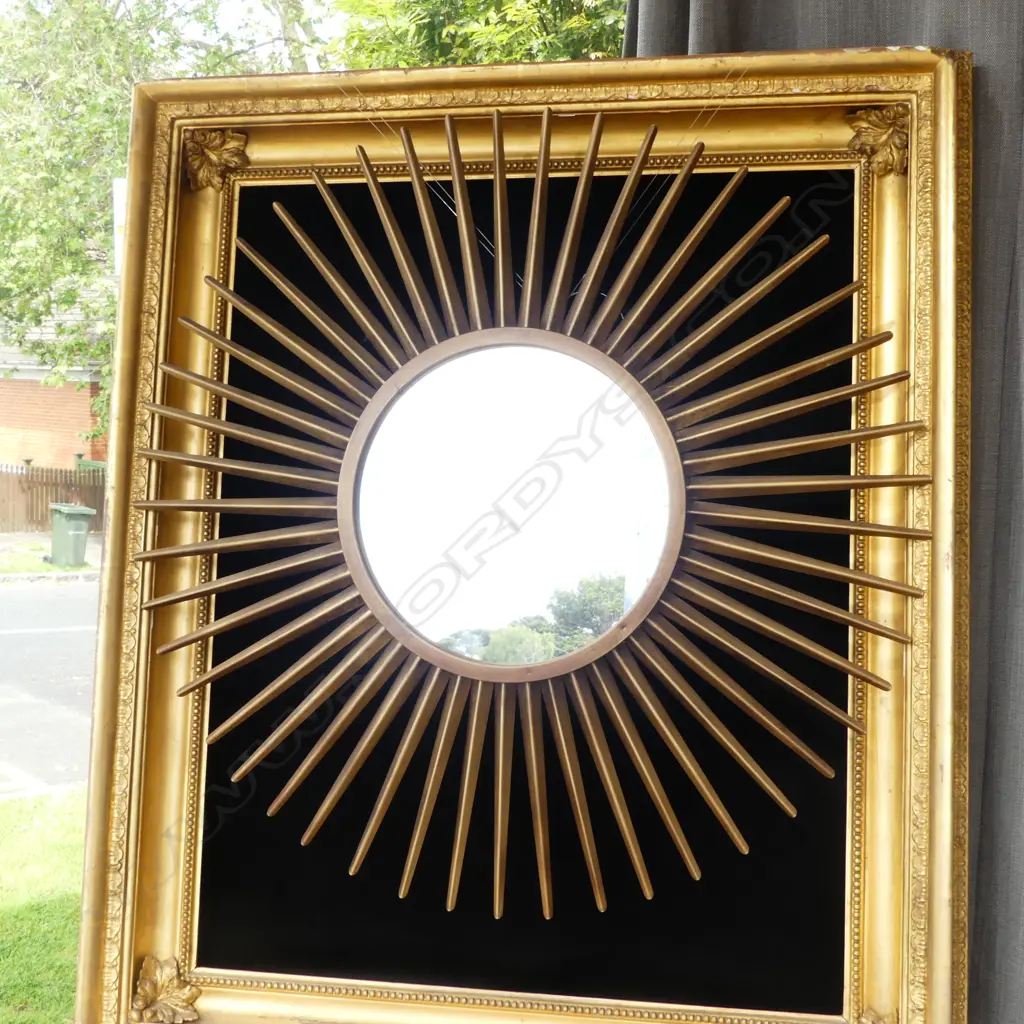 GOLD METAL STAR BURST MIRROR 860mm dia Image 1++