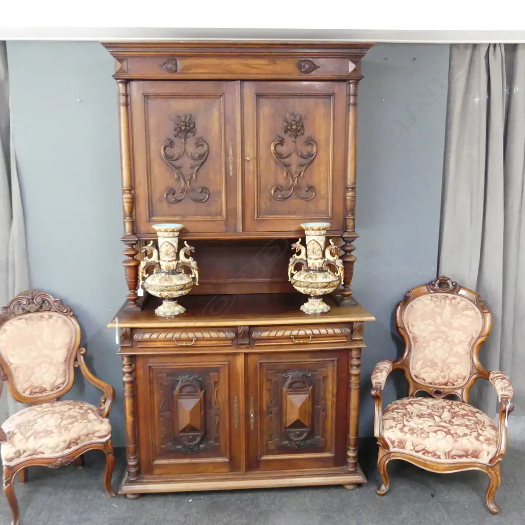 LATE 19thC PANELED SIDEBOARD 1290 x 570 x 2240mm Image 1++