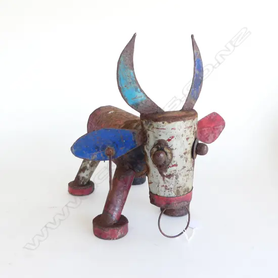 RUSTIC METAL GARDEN ART COW H.350mm L.400mm