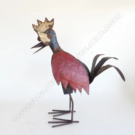 RUSTIC METAL GARDEN ART ROOSTER H.500mm