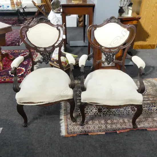 PR VICTORIAN ARMCHAIRS, 1 LEG AF
