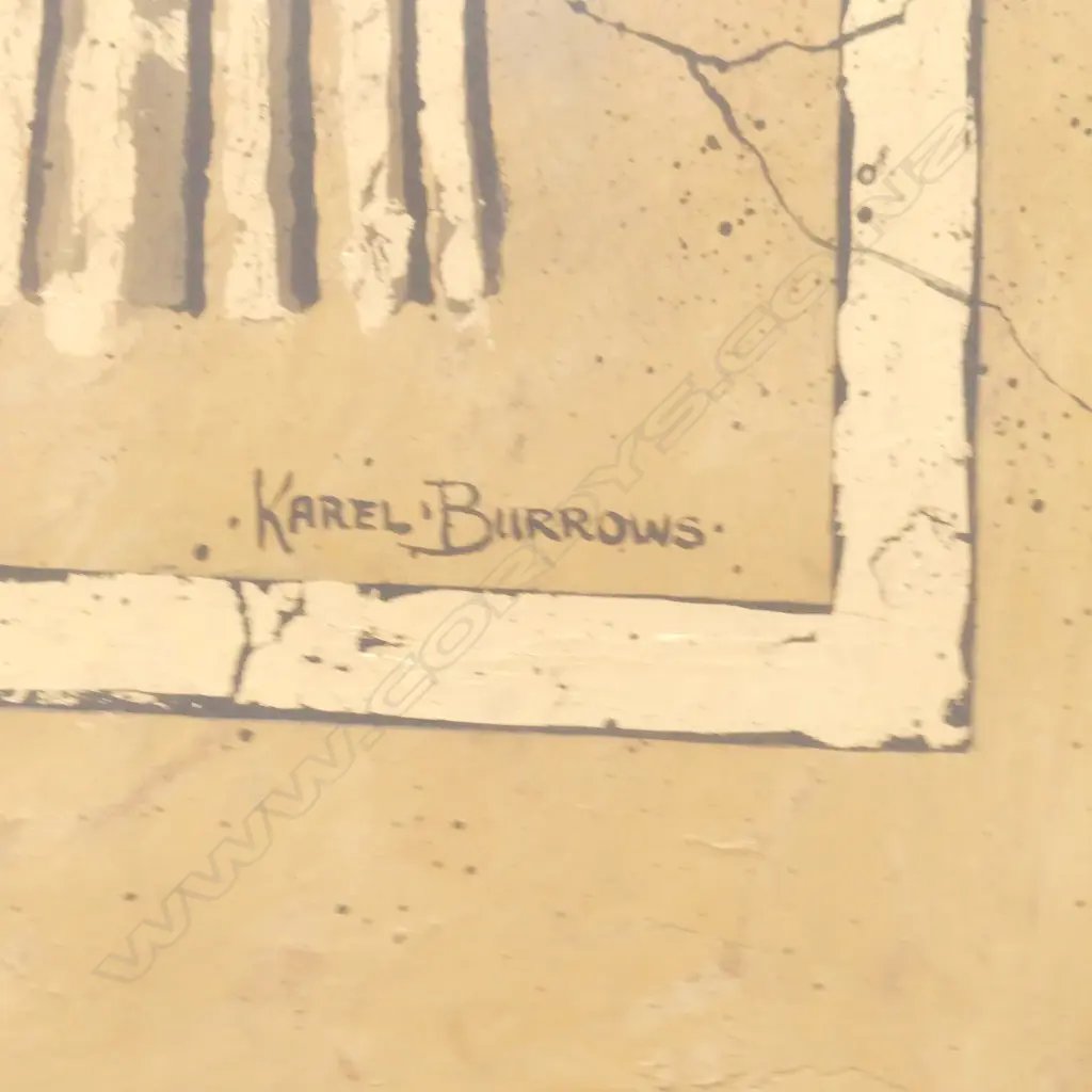 KAREL BURROWS 'Roman Relics III' Original Artwork Artwork in gilded architectural frame signed& entitled to reverse 980 Image 1++
