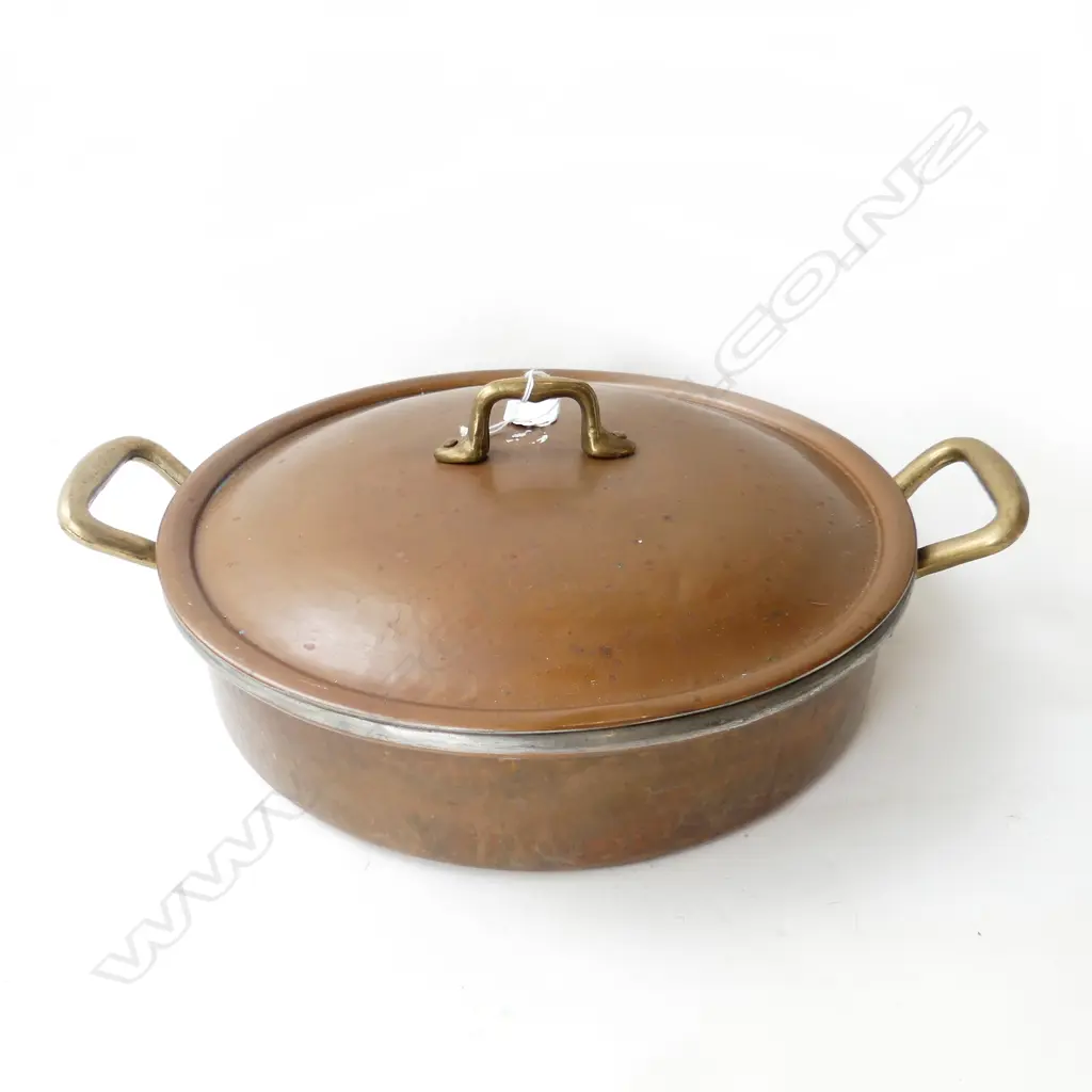 LIDDED COPPER PAN W.400 H.90mm Image 1++