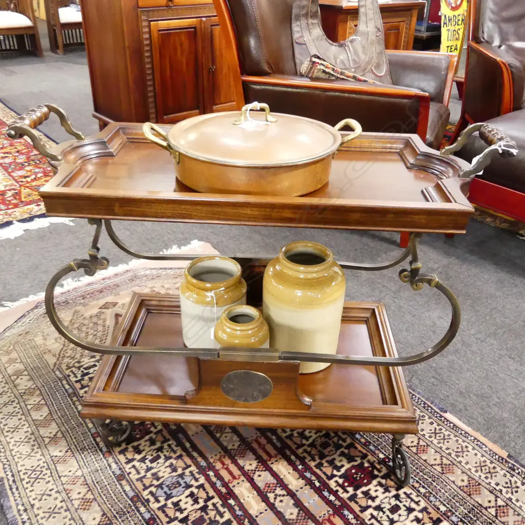 WOODEN TEA TROLLEY 910x415x690mm Image 1++