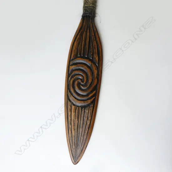 A CARVED DECORATIVE HOE (PADDLE) H.1110mm