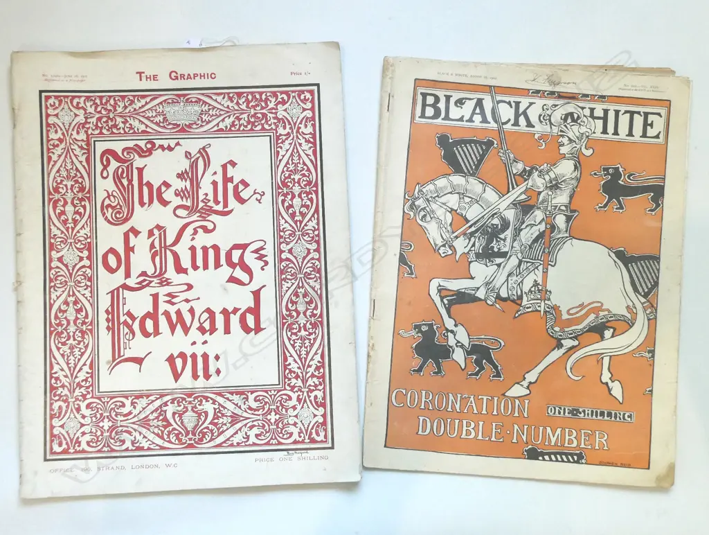 1902 THE GRAPHIC NEWSPAPER ‘THE LIFE OF KING EDWARD VII’ & 1902 BLACK & WHITE CORONATION NEWSPAPER, L.390MM Image 1++
