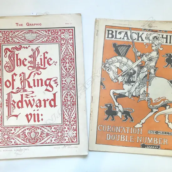 1902 THE GRAPHIC NEWSPAPER ‘THE LIFE OF KING EDWARD VII’ & 1902 BLACK & WHITE CORONATION NEWSPAPER, L.390MM