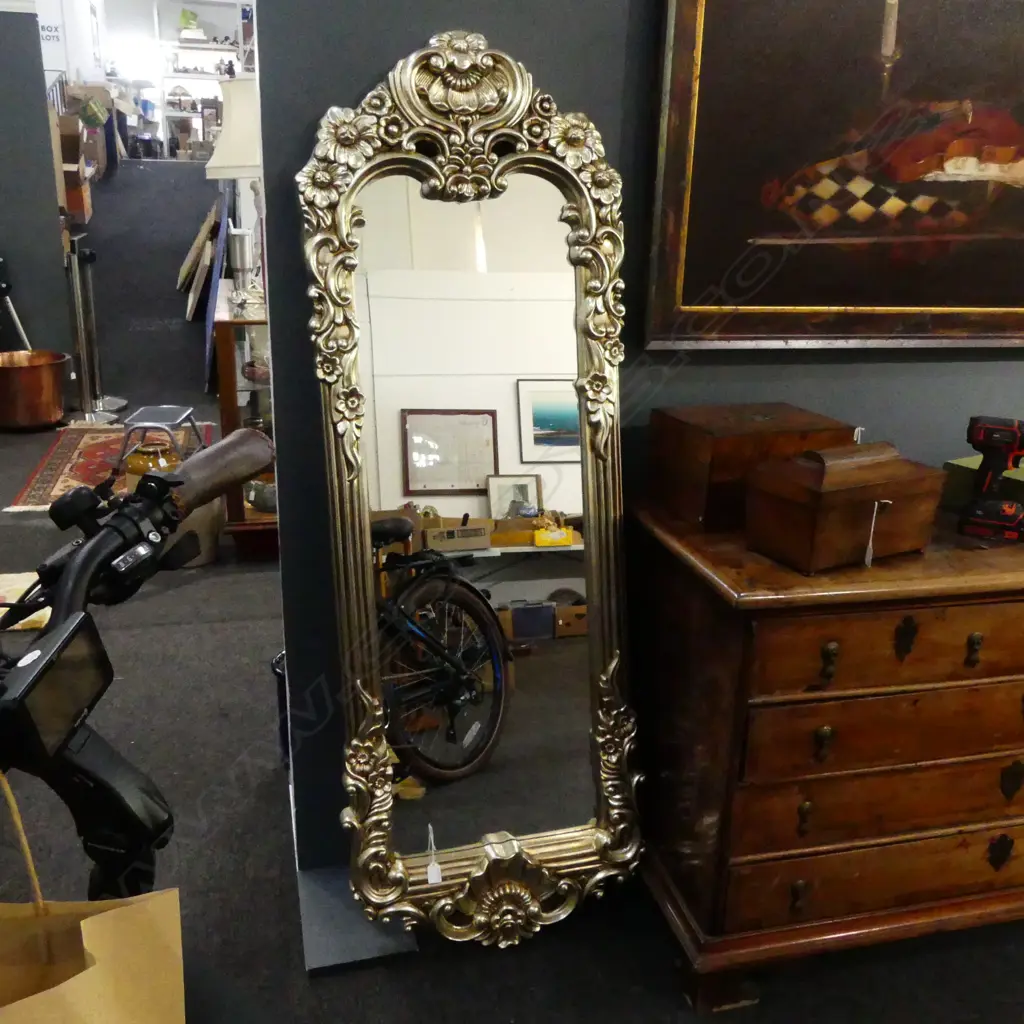 MODERN MIRROR, SILVER RESIN FRAME 1670x590mm Image 1++