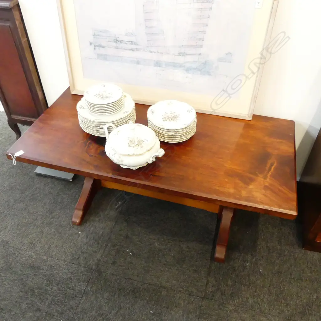 WOODEN STRETCHER COFFEE TABLE 1190x590x465mm Image 1++