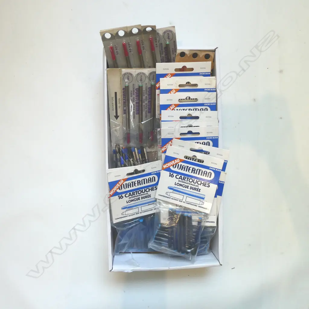 WATERMAN FOUNTAIN PEN CARTRIDGES 14 PACKETS OF 16, & OTHERS + BLADDERS Image 1++