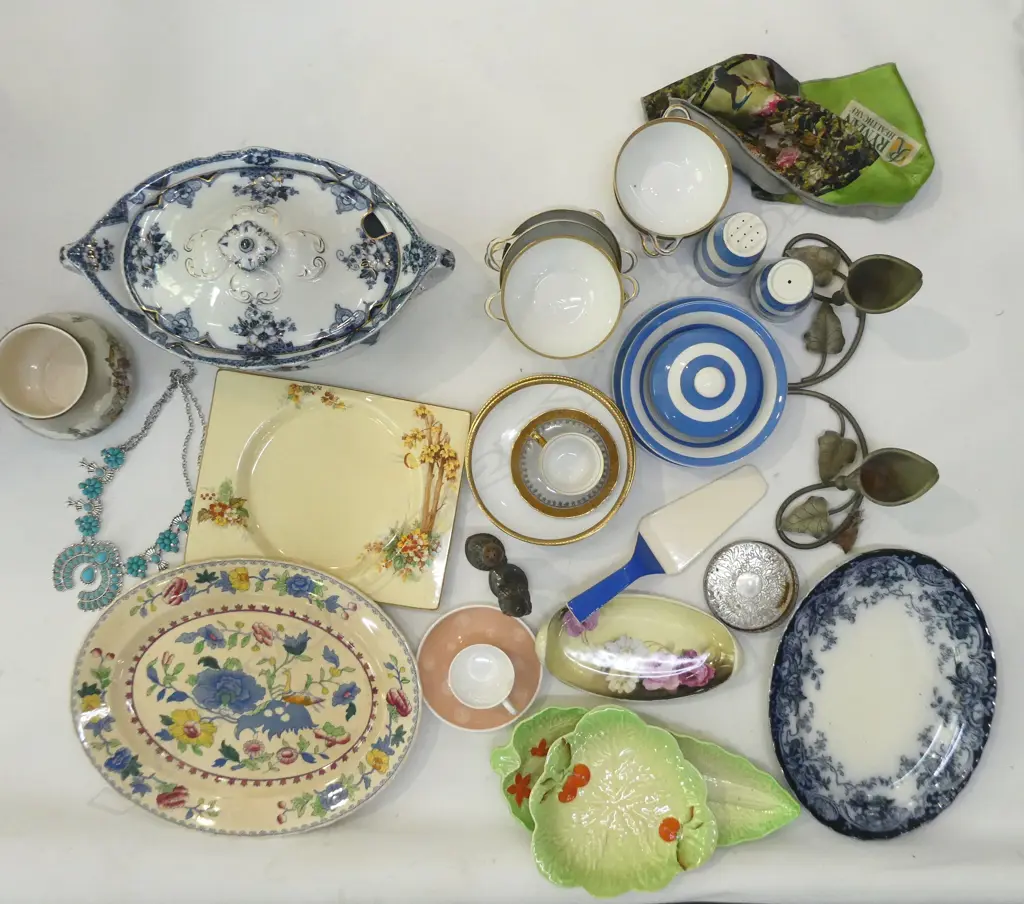 ASST. CHINA INCL. CORNISHWARE, MASONS, B/W TUREEN W.370mm, COSTUME NECKLACE Image 1++