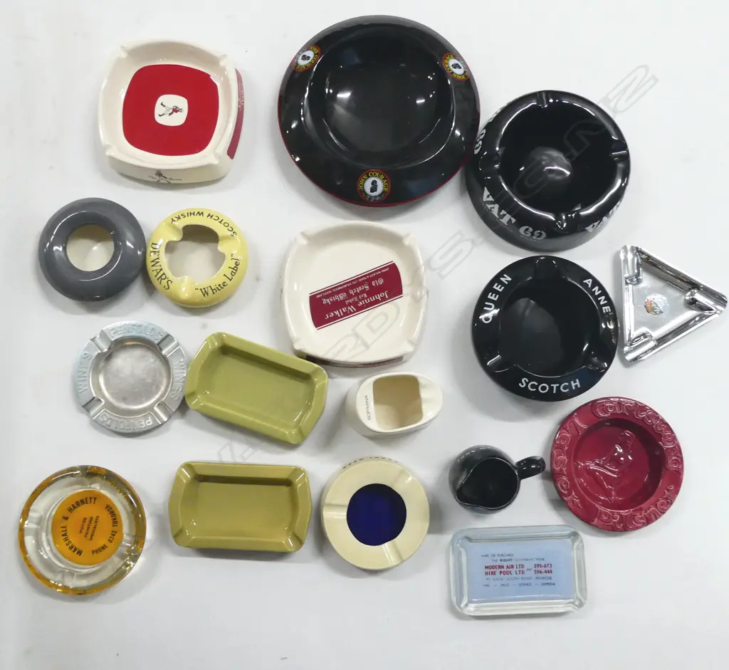 ASST. QUANTITY ADVERTISING ASHTRAYS  Image 1++
