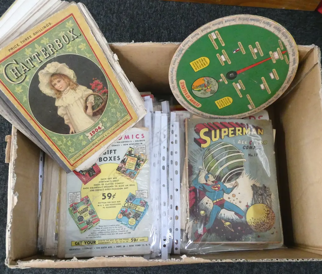 VINTAGE COMIC COLLECTION 25 COMICS  PLUS MAGAZINES EPHEMERA  DATING BACK TO 1904 Image 1++