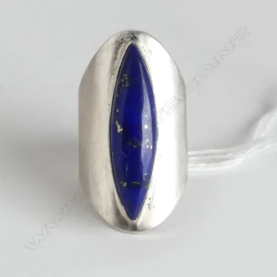STG SILVER LAPIS LAZULI RING; 13.16 grams  SIZE P/Q