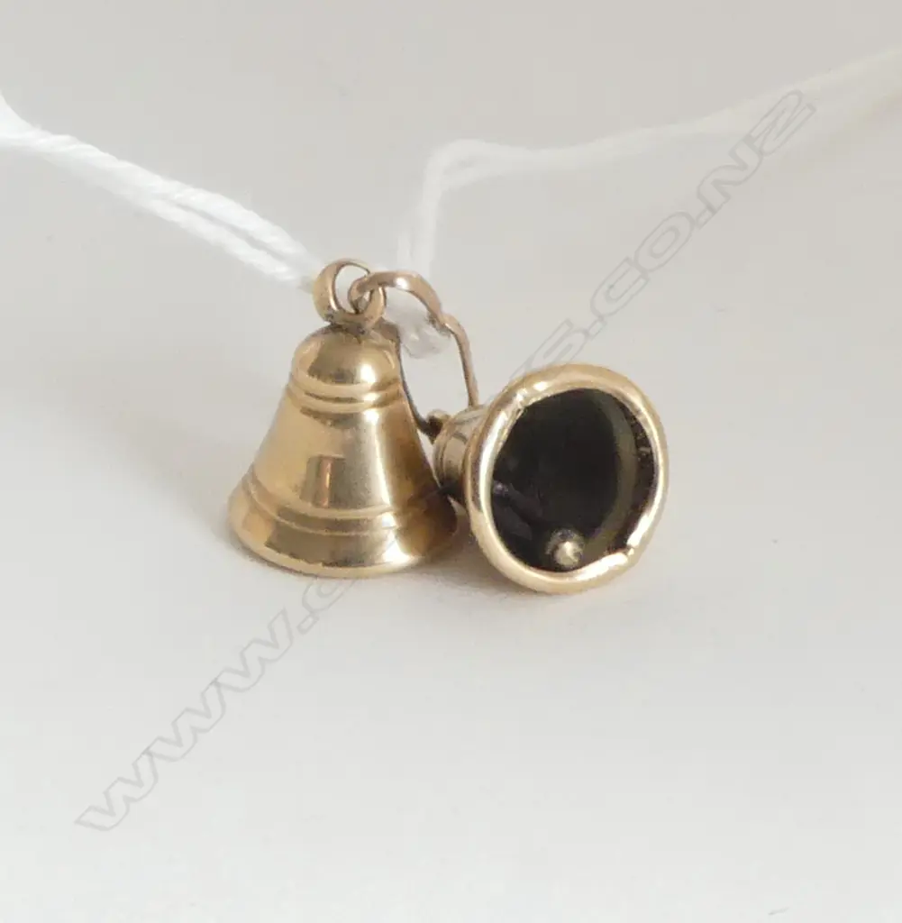 2 9ct BELL PENDANTS/CHARMS 1.54gms Image 1++