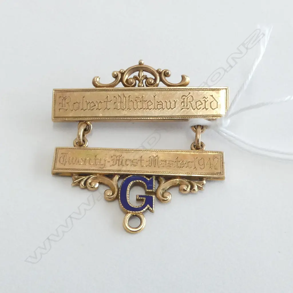 9cT GOLD MASONIC LODGE BARS SUSPENSION for medal(no medal included) 7.33gms Image 1++