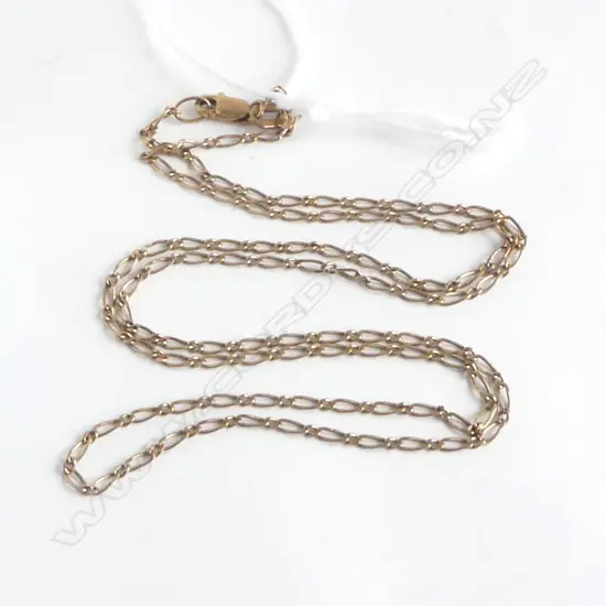 9ct yellow GOLD FINE LINK NECK CHAIN L.465mm. 2gms