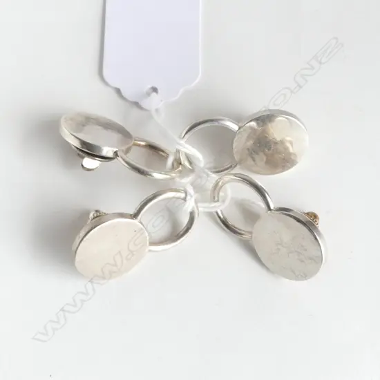 2 PAIRS OF DESIGNER SILVER EARRINGS