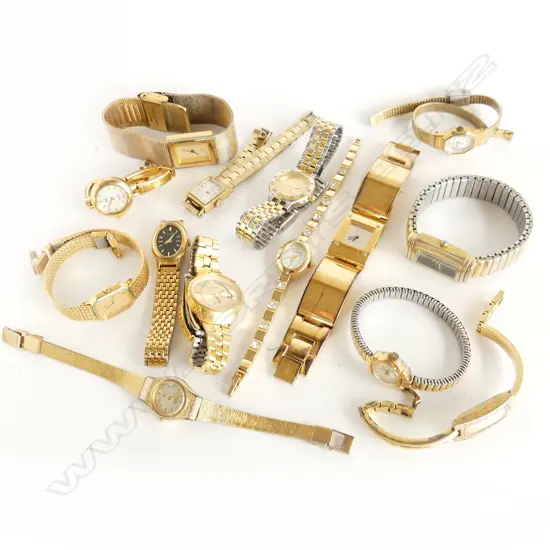 14 GOLD TONE FASHION WRIST WATCHES