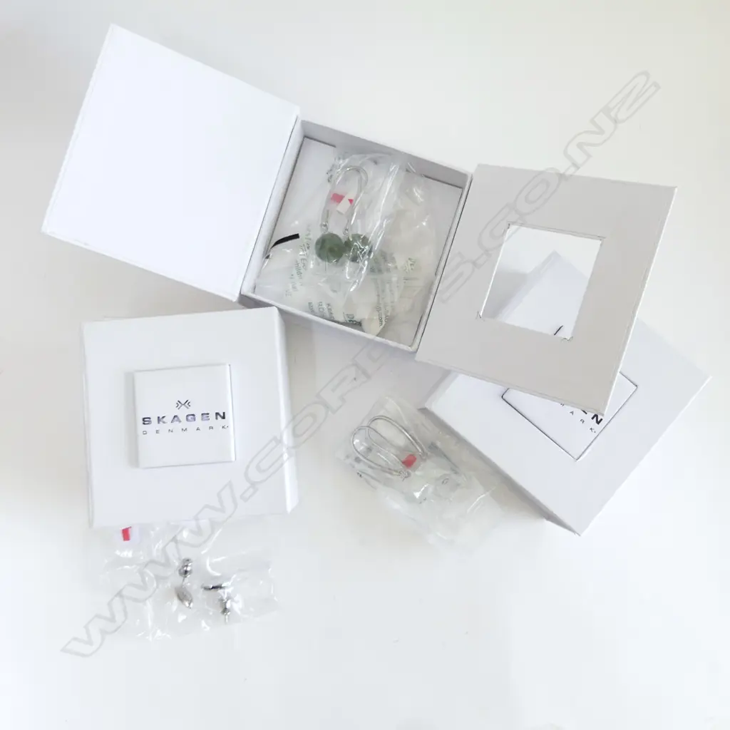 3 PRS OF DIFFERENT SKAGEN GEM SET EARINGS NEW Image 1++