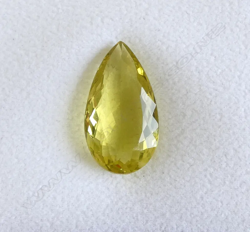 LEMON YELLOW QUARTZ, PEAR FACETED CUT, 18.28ct Image 1++