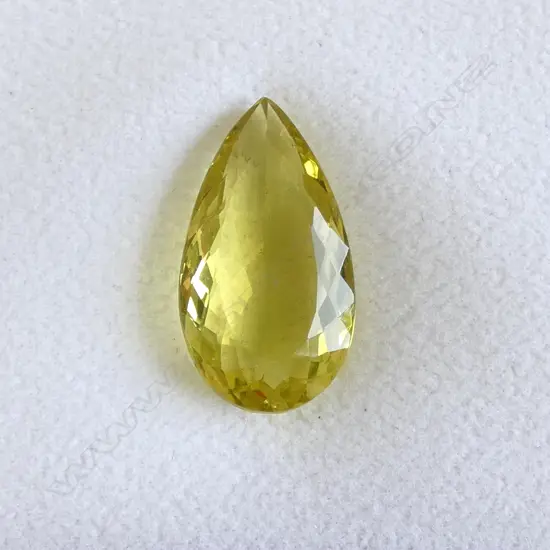 LEMON YELLOW QUARTZ, PEAR FACETED CUT, 18.28ct
