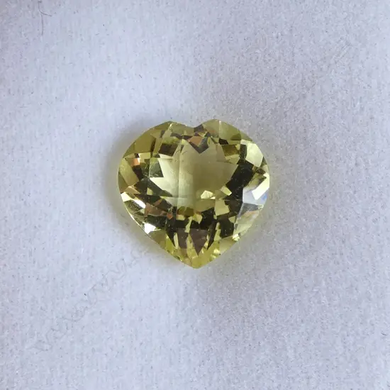 LEMON YELLOW QUARTZ, HEART FACET CUT, 5.33ct