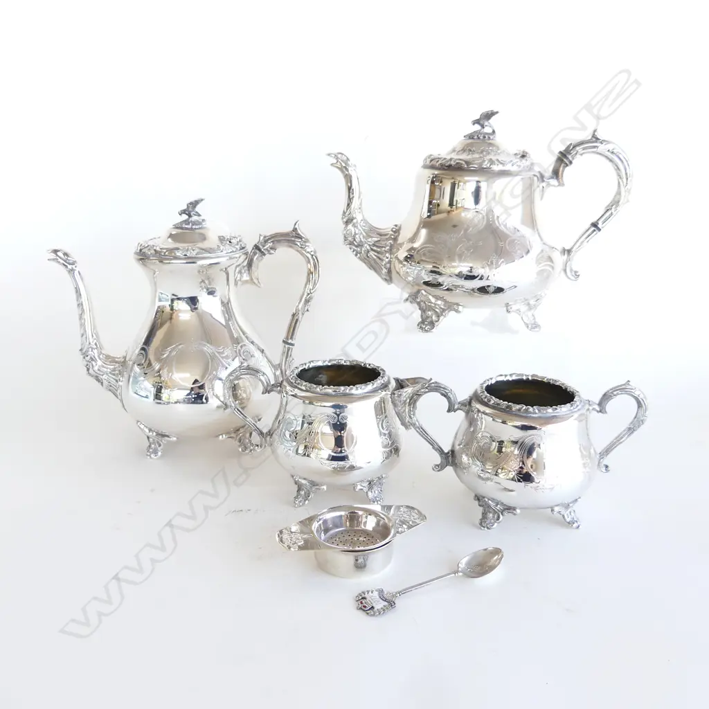 4 PCE SILVER PLATE TEA / COFFEE SET Image 1++