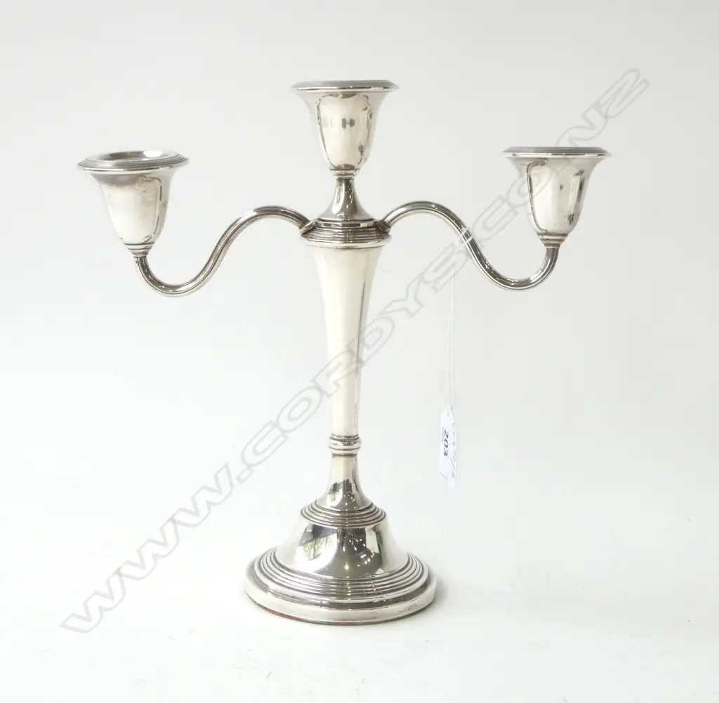 STG SILVER CANDELABRA MAPPIN & WEBB BIRMINGHAM 1989, H.230MM Image 1++