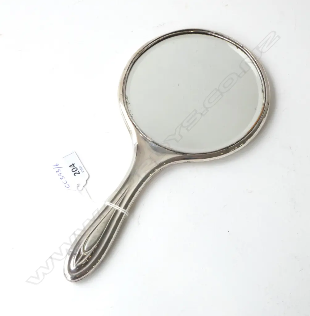 STG SILVER AND TORTOISESHELL HAND MIRROR BIRMINGHAM 1919, L.272MM Image 1++