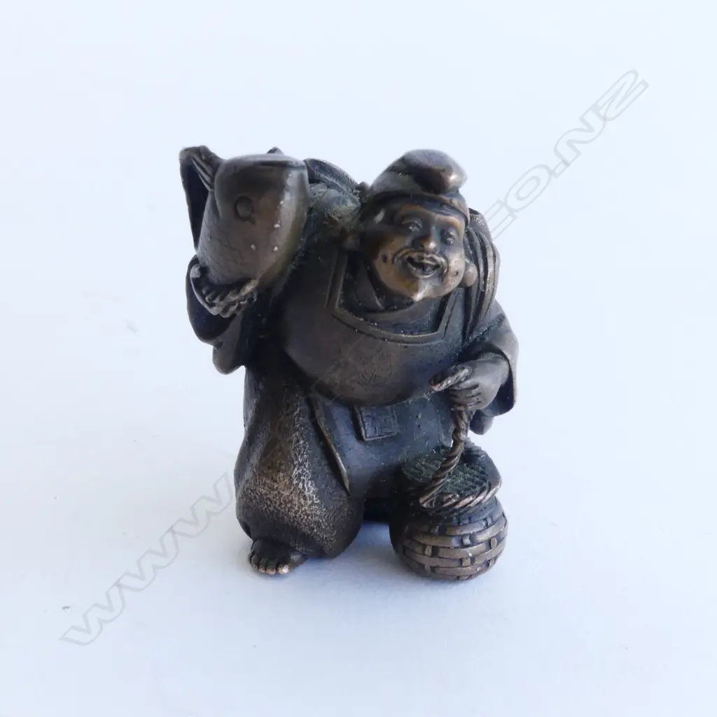 Fine Bronze small handling piece / scroll weight Signed Image 1++