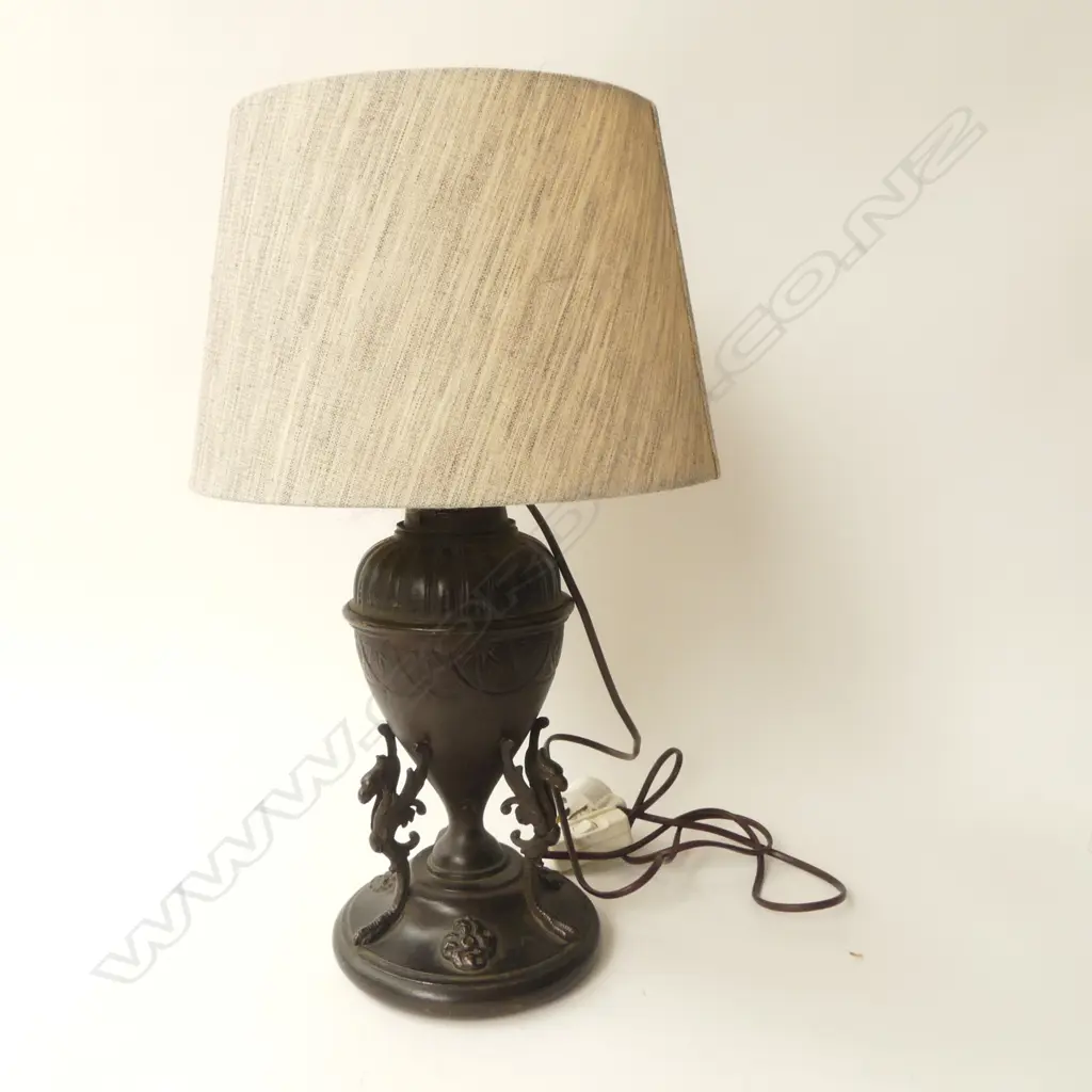 VINTAGE BRONZED METAL TABLE LAMP H.500mm Image 1++