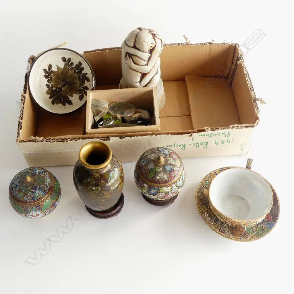 SMALL TRAY COLLECTABLES 3 PCS CLOISONNE  ETC Image 1++