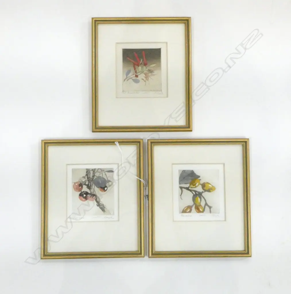 3 CONNIE LLOYD XMAS CARD ETCHINGS 100x95mm Image 1++
