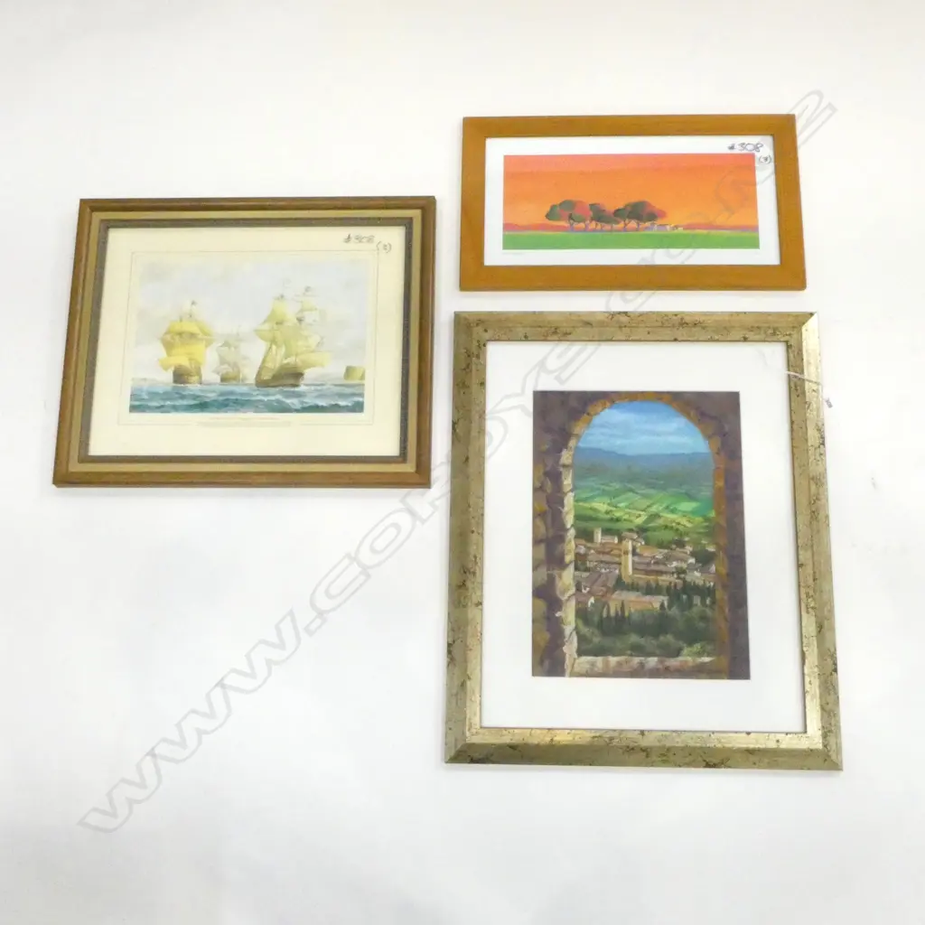 3 FRAMED WORKS; 1 PASTEL By SUZANNE WIGGINS, 2 PRINTS, 360x260mm Image 1++