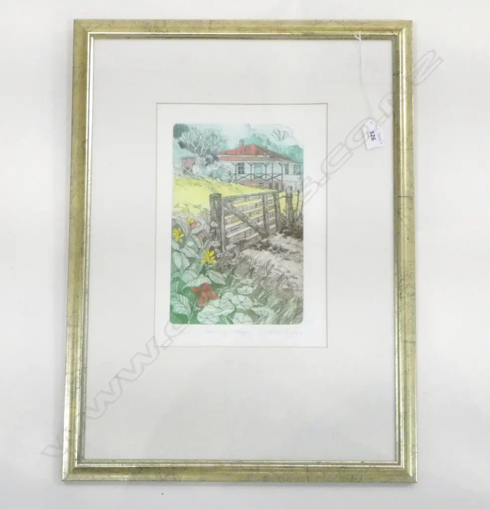 CYNTHIA TAYLOR 'COUNTRY COTTAGE' SCREEN PRINT 41/80 305x210mm Image 1++