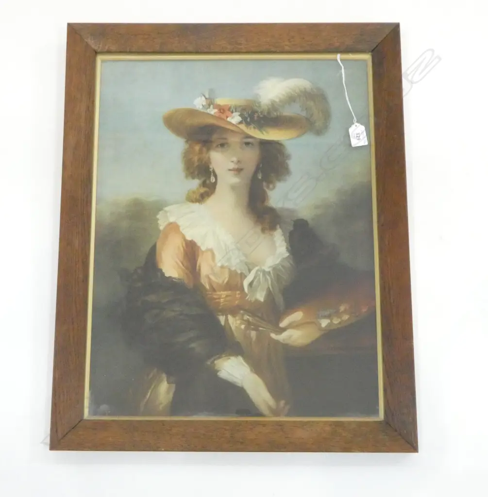 PRINT; ELISABETH LOUISE VIGEE LE BRUN, SELF PORTRAIT IN A STRAW HAT, 1782 545x410mm Image 1++