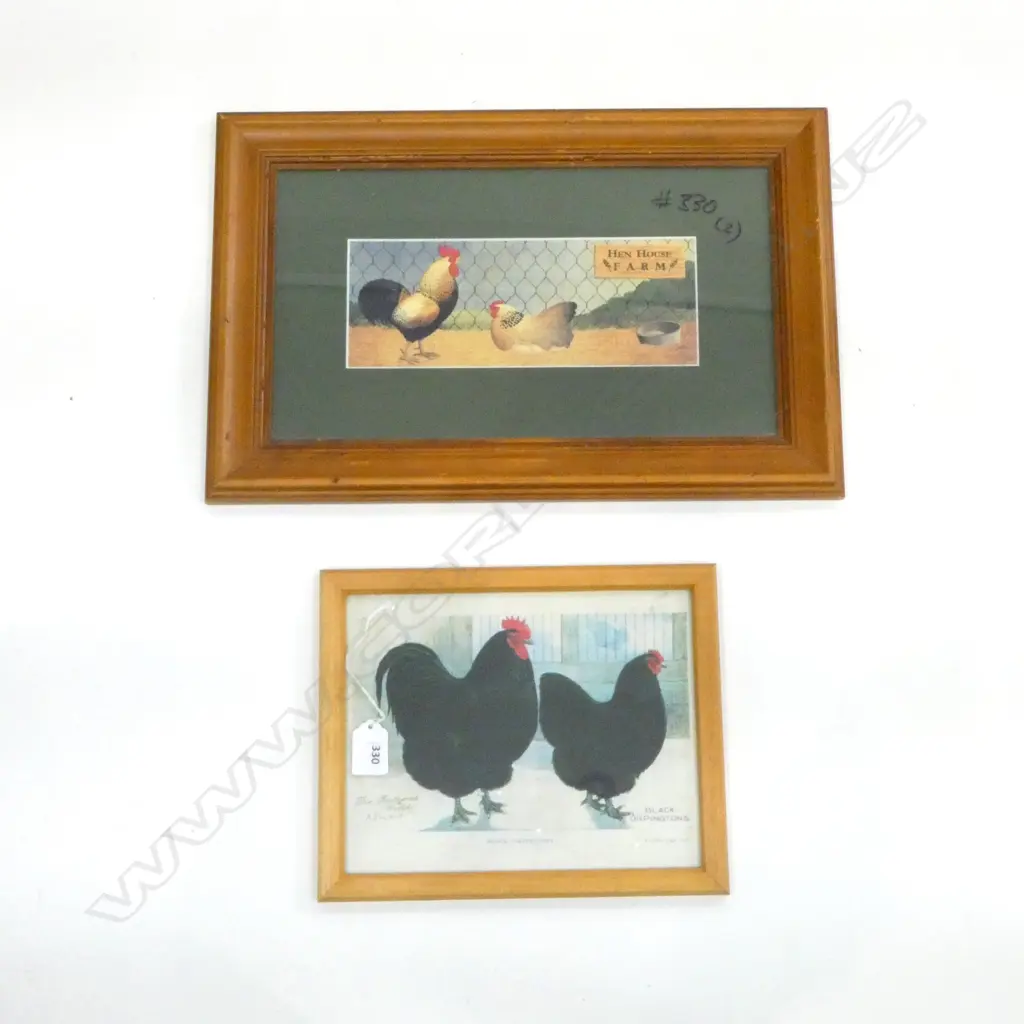 2 CHOOK PRINTS, 190x240mm Image 1++
