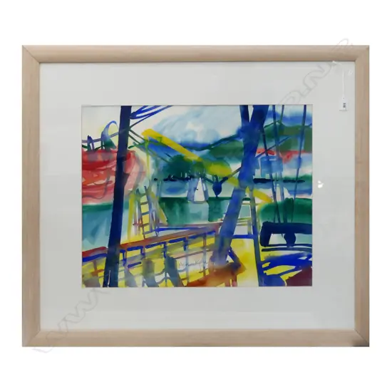 ALISON RYDE (NZ b.1945), ABSTRACT WC, SIGNED & DATED '91 500x650mm
