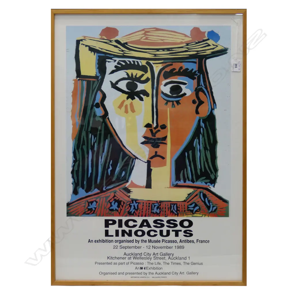 FRAMED 'PICASSO LINOCUTS ' MUSEE PICASSO AUCKLAND ART GALLERY EXHIBITION POSTER 715x505mm Image 1++