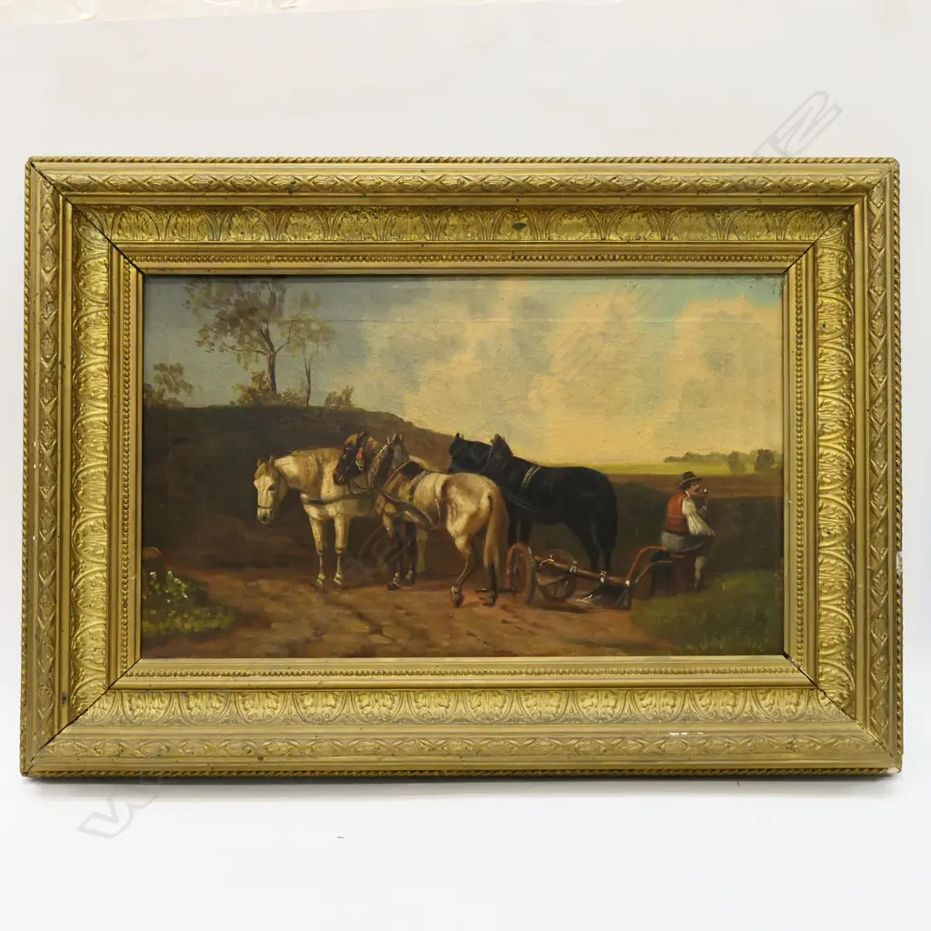 ARTIST UNKNOWN, 19thC OIL ON CANVAS, 240x410mm Image 1++