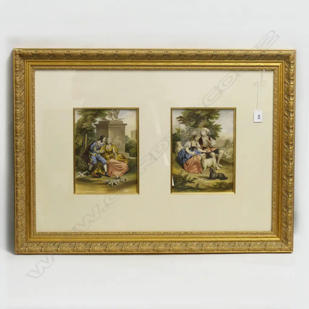 2 BAXTER STYLE PRINTS 235x175mm IN GOLD FRAME Image 1++