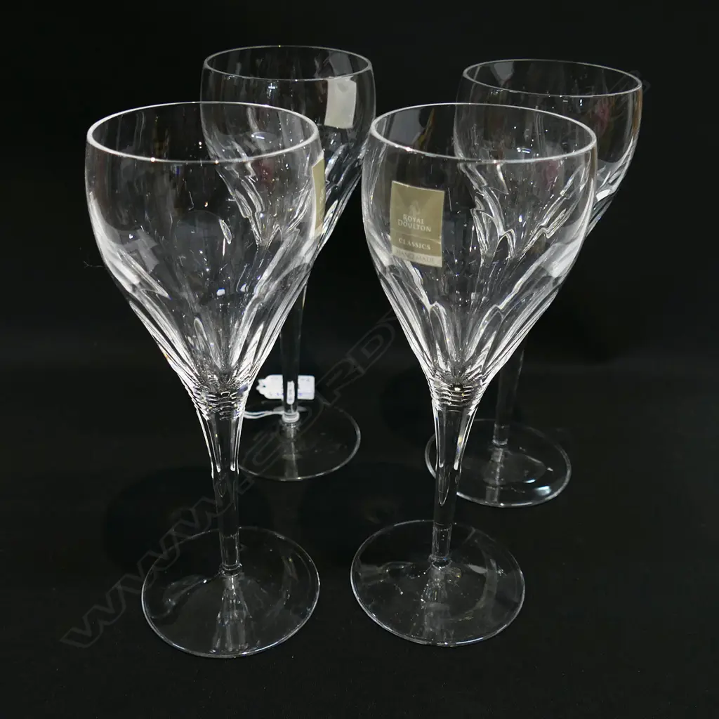 4 BOXED ROYAL DOULTON WINE GLASSES H.210mm Image 1++