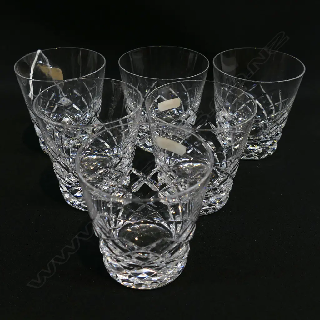 SET OF 6 VINTAGE CUT CRYSTAL WHISKY GLASSES, H.85MM D.75MM Image 1++