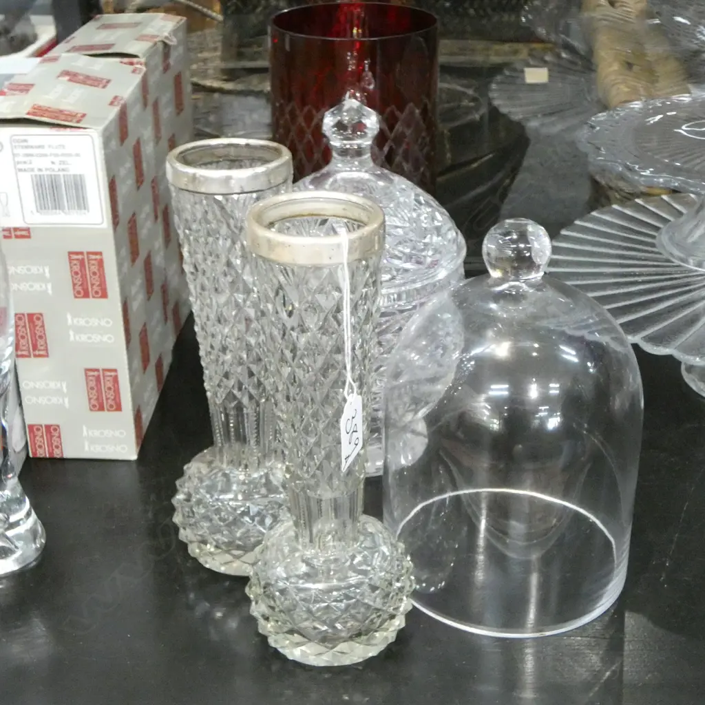 ASST CRYSTAL; 2 STG SILVER TOPPED (6) Image 1++