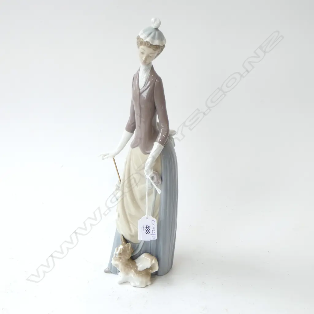 LLADRO WOMAN w. DOG H.350mm Image 1++