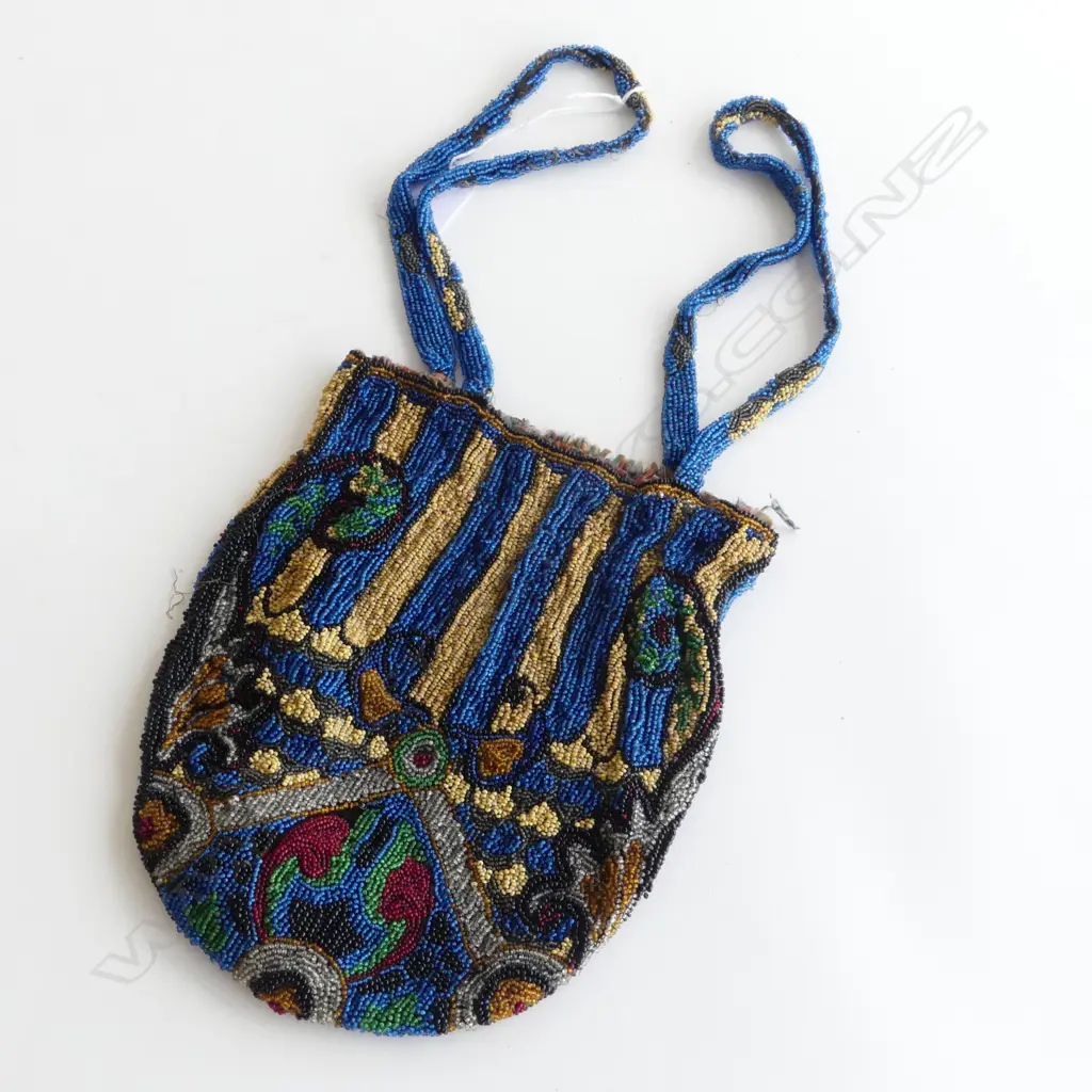 ANTIQUE BEADED PURSE H.210mm Image 1++