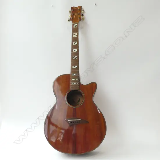 DEAN ELECTRIC/ ACOUSTIC GUITAR with abalone detailing. Requires strings